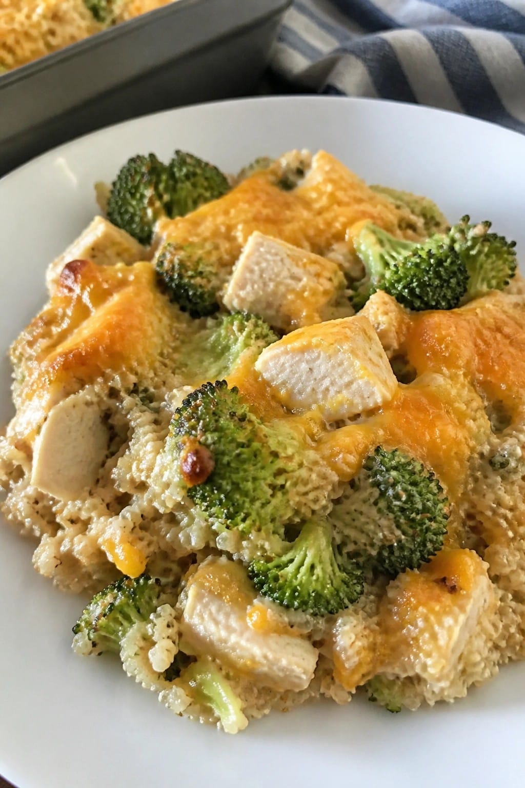 Lightened Chicken Broccoli Quinoa Casserole
