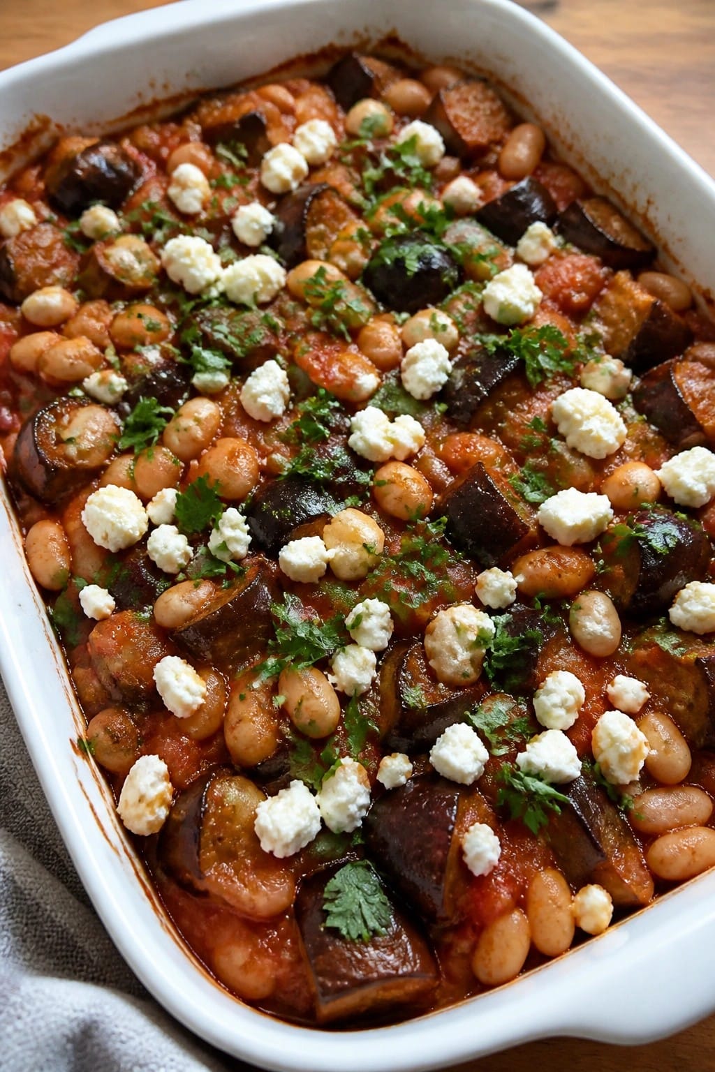 Mediterranean Eggplant and White Bean Casserole