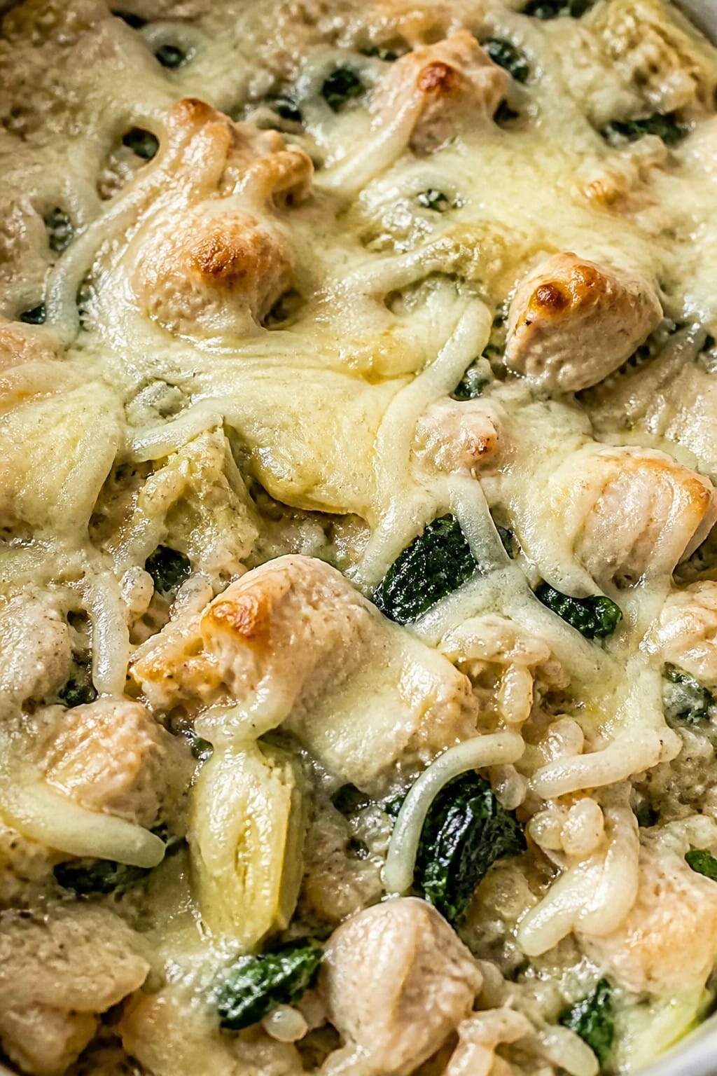 Spinach Artichoke Chicken and Brown Rice Casserole