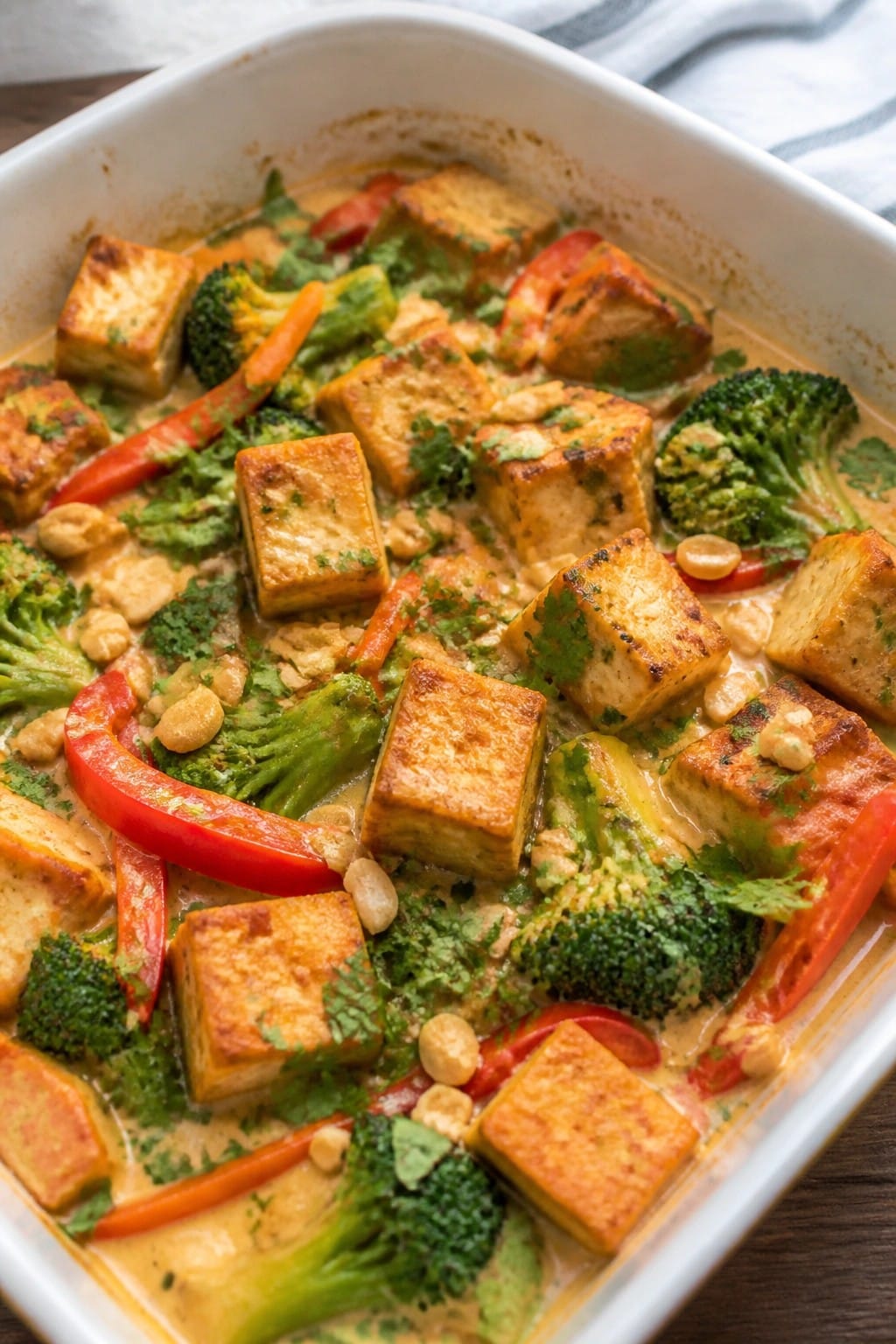 Thai Coconut Tofu and Vegetable Casserole