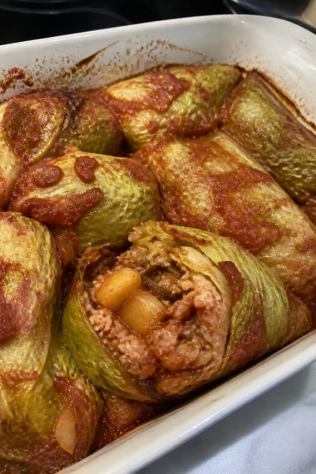 Sausage and Pearl Stuffed Cabbage Roll Casserole