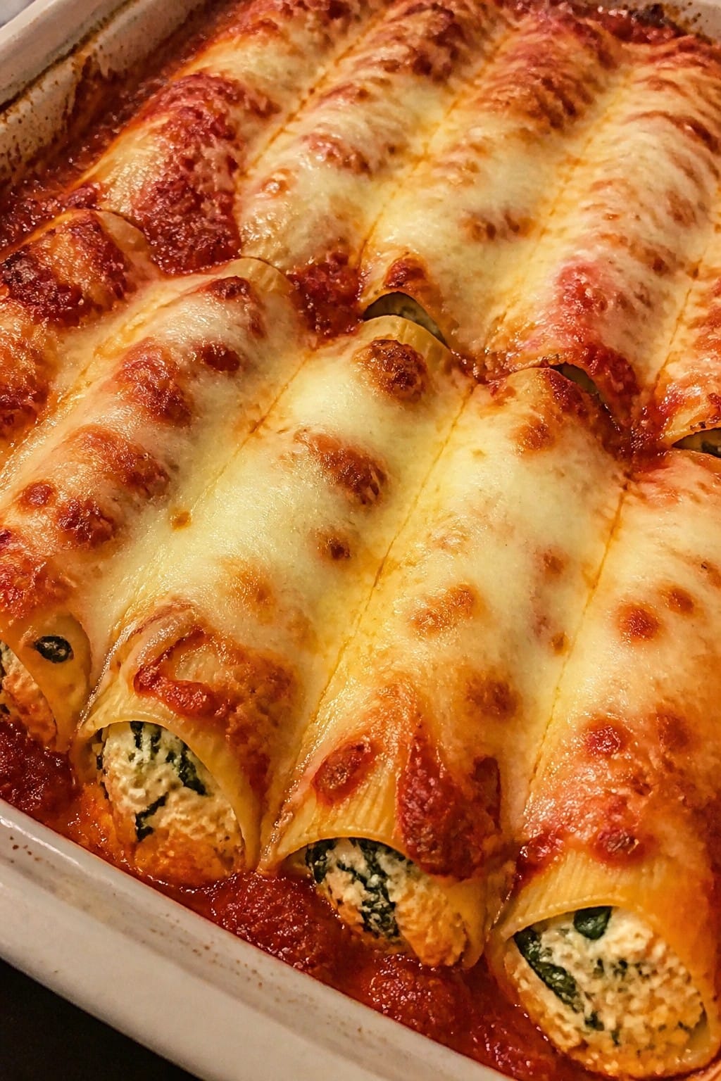 Three-Cheese Pumpkin and Spinach Manicotti Bake