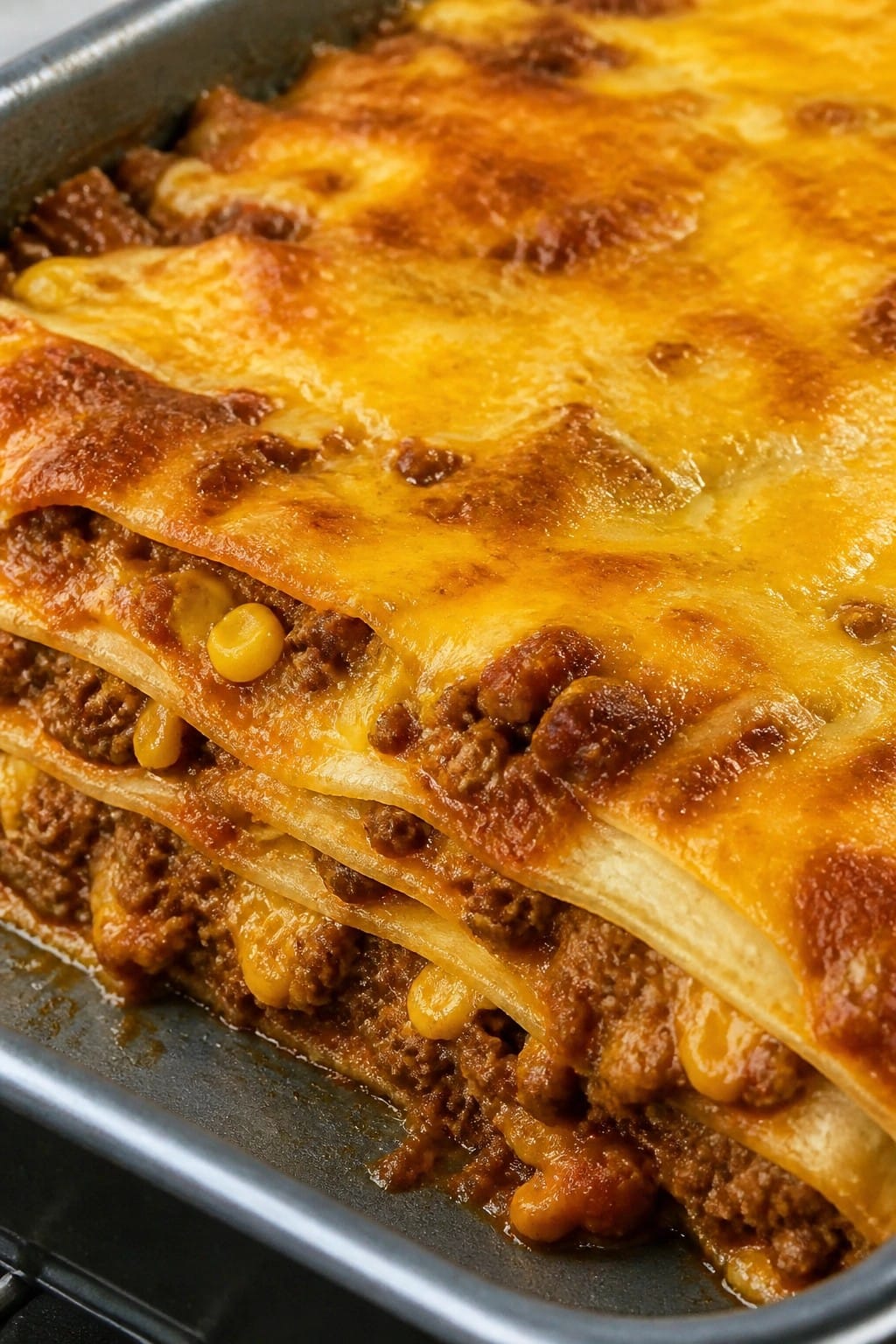 Beefy Taco Tortilla Casserole