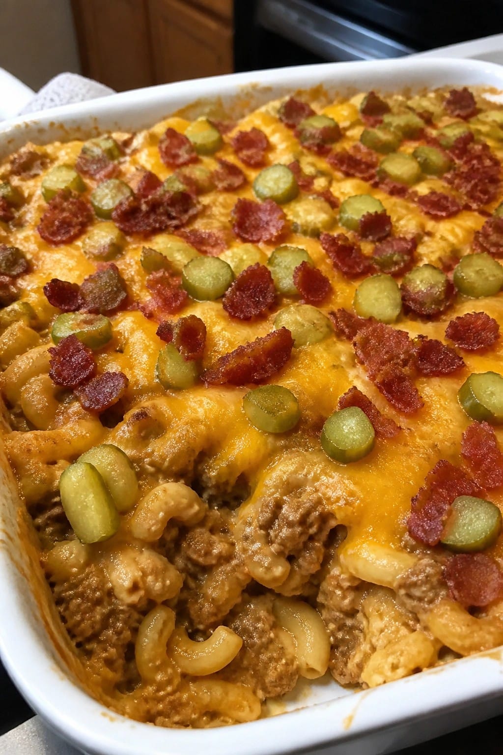 Loaded Cheeseburger Macaroni Bake