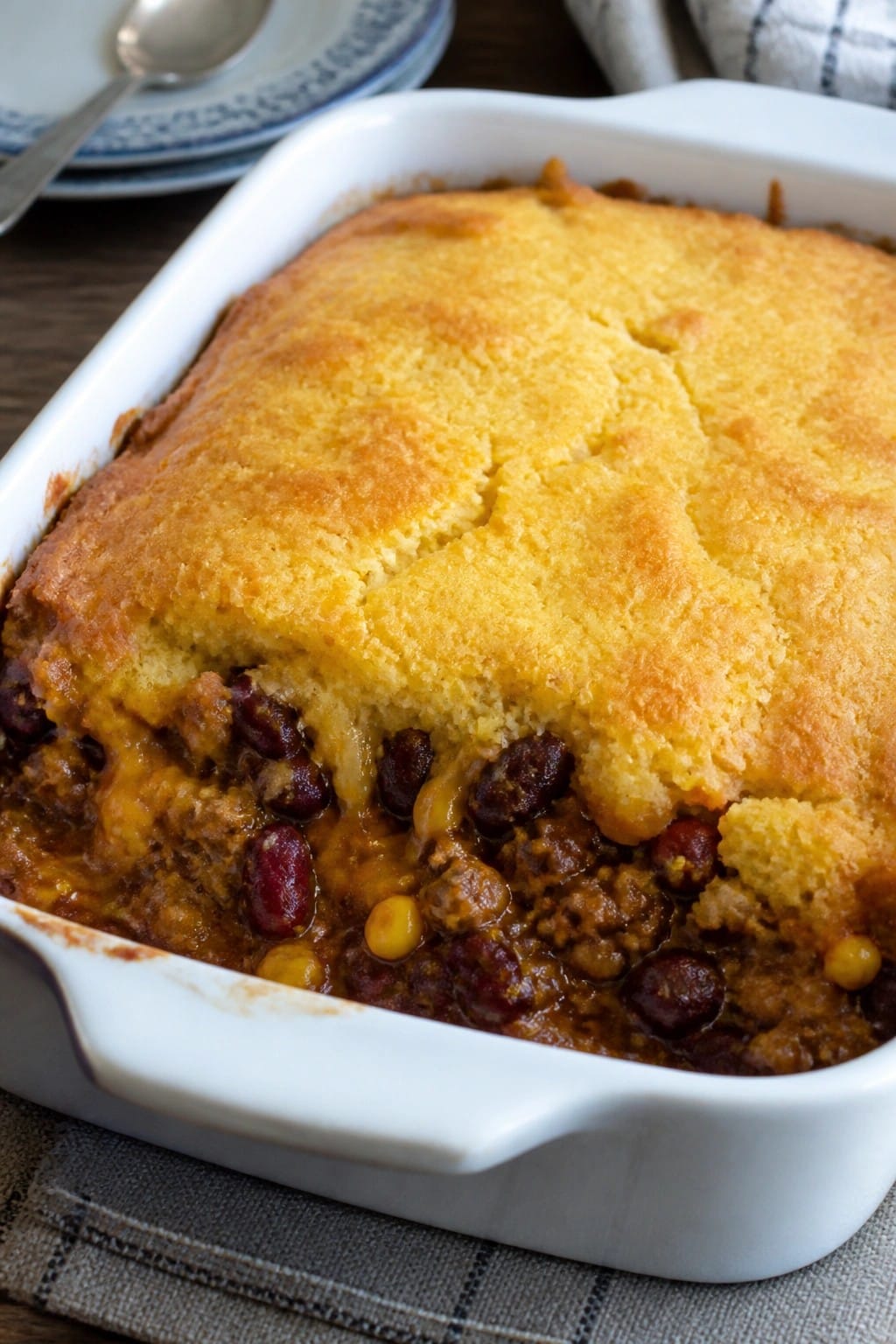 Mild Chili and Cornbread Casserole