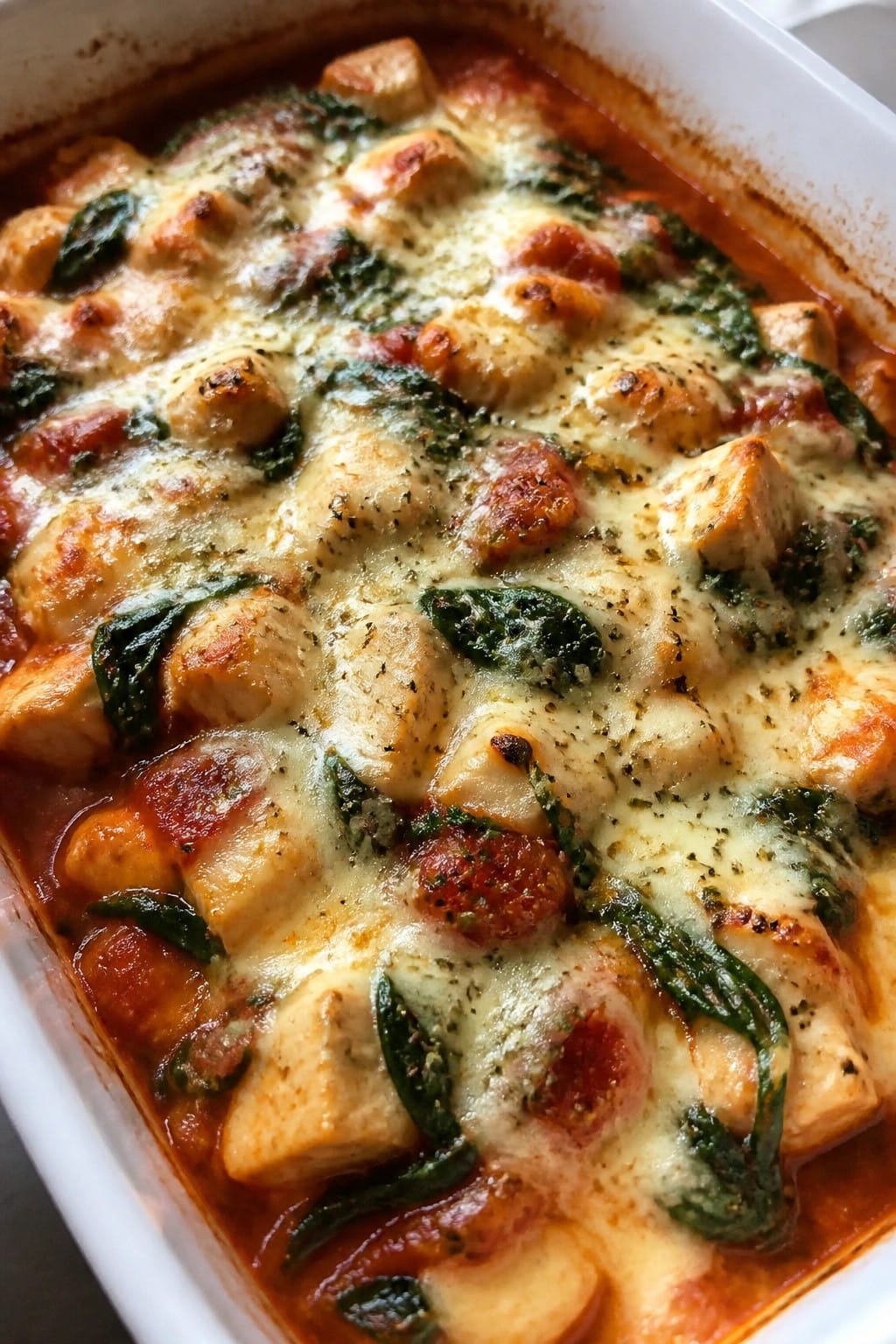 Italian Chicken Spinach Tomato Casserole