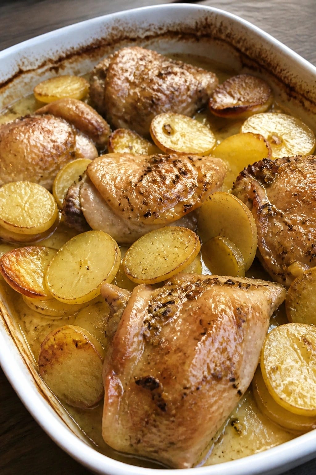 Lemon Garlic Chicken Potato Casserole