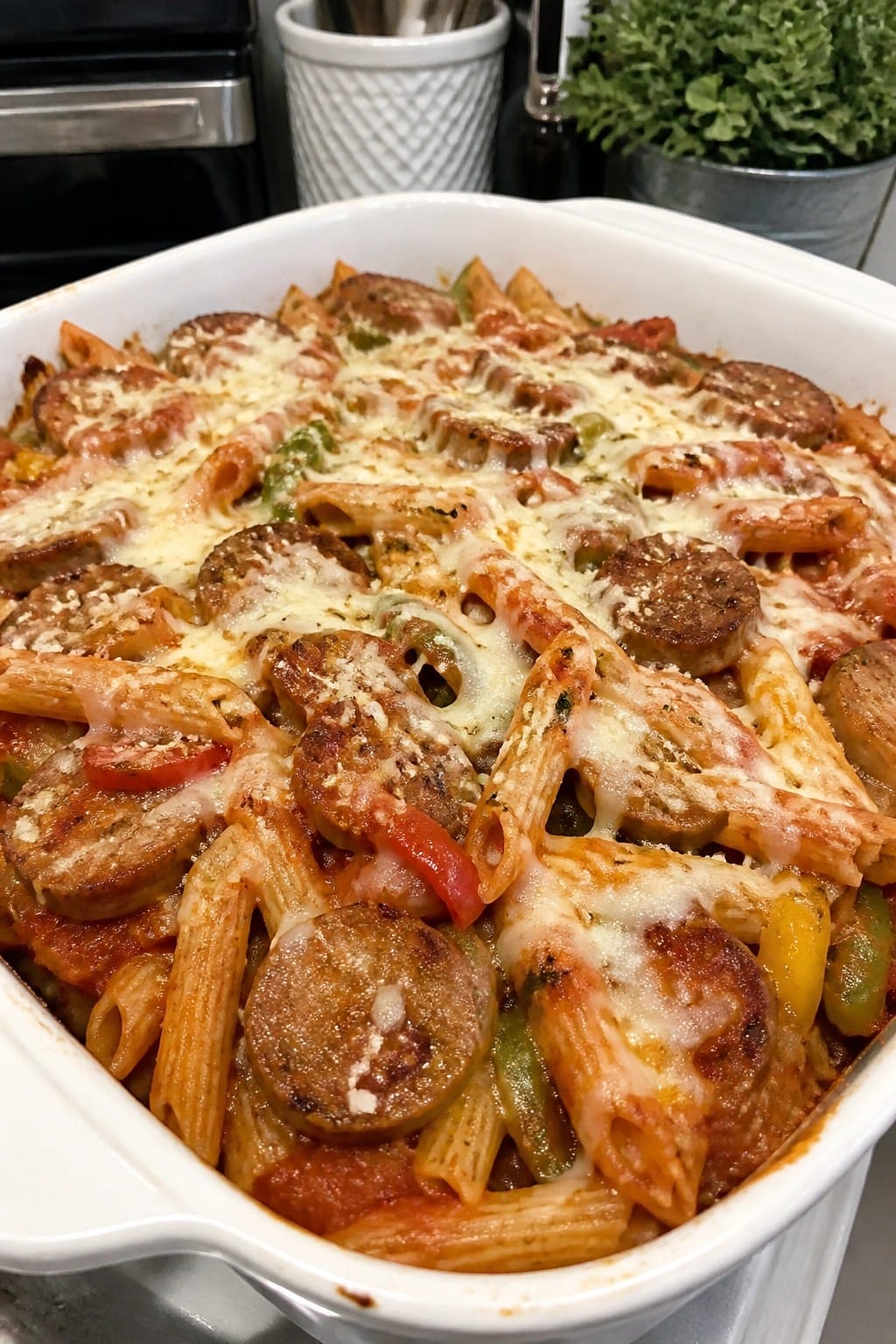 Sausage and Peppers Penne Bake