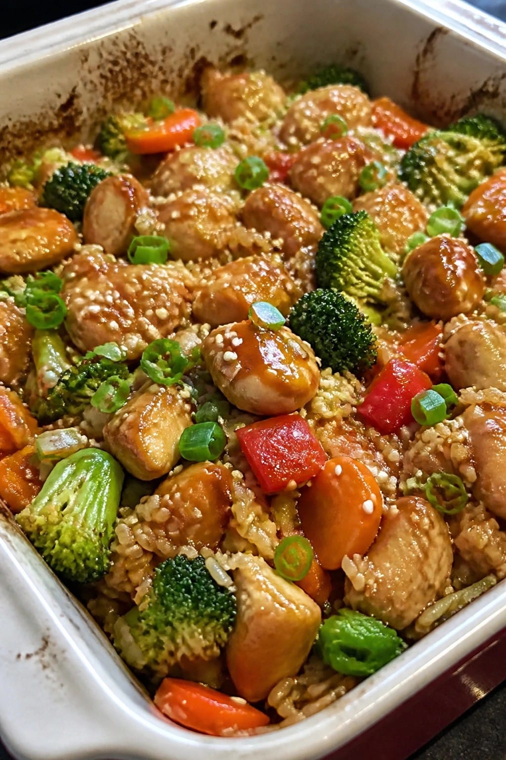 Teriyaki Chicken and Vegetable Rice Casserole