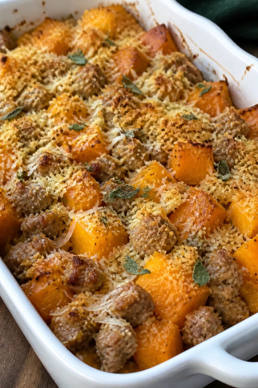 Sausage and Butternut Squash Casserole with Sage