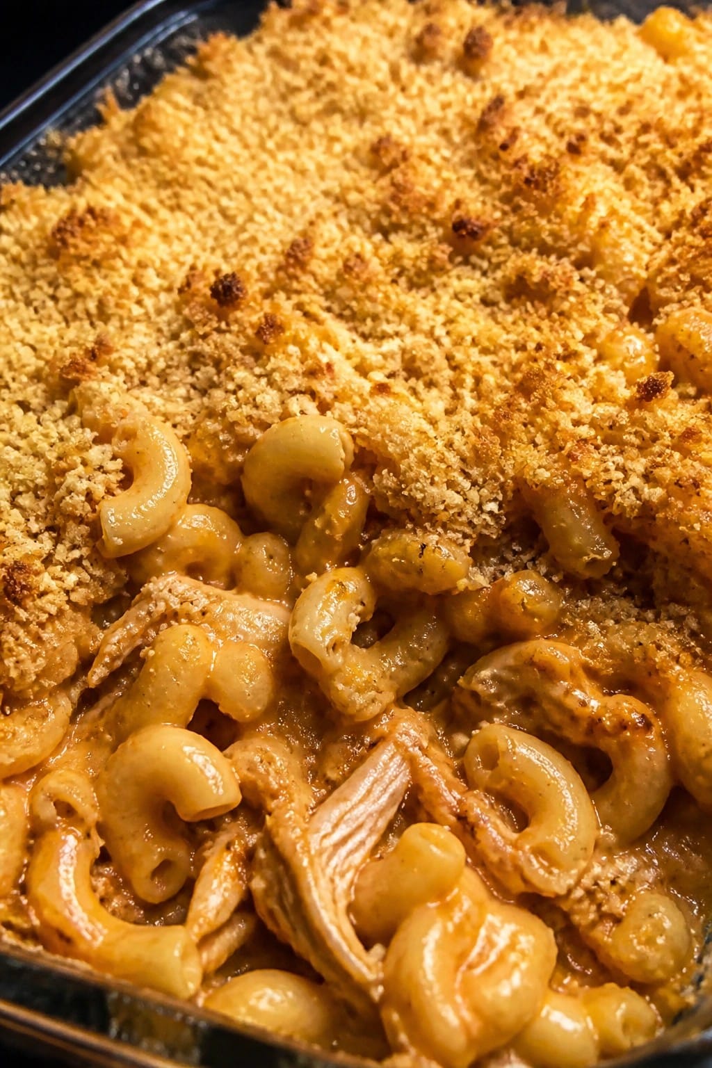 BBQ Chicken Macaroni Casserole with Smoked Gouda