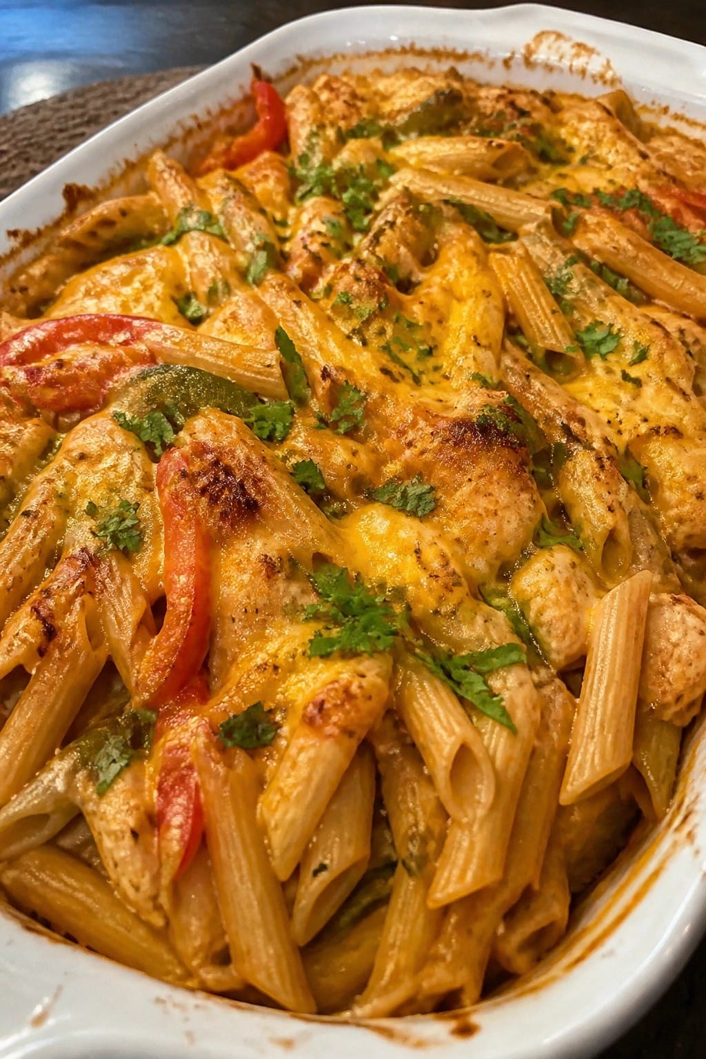 Tex-Mex Chicken Fajita Pasta Casserole