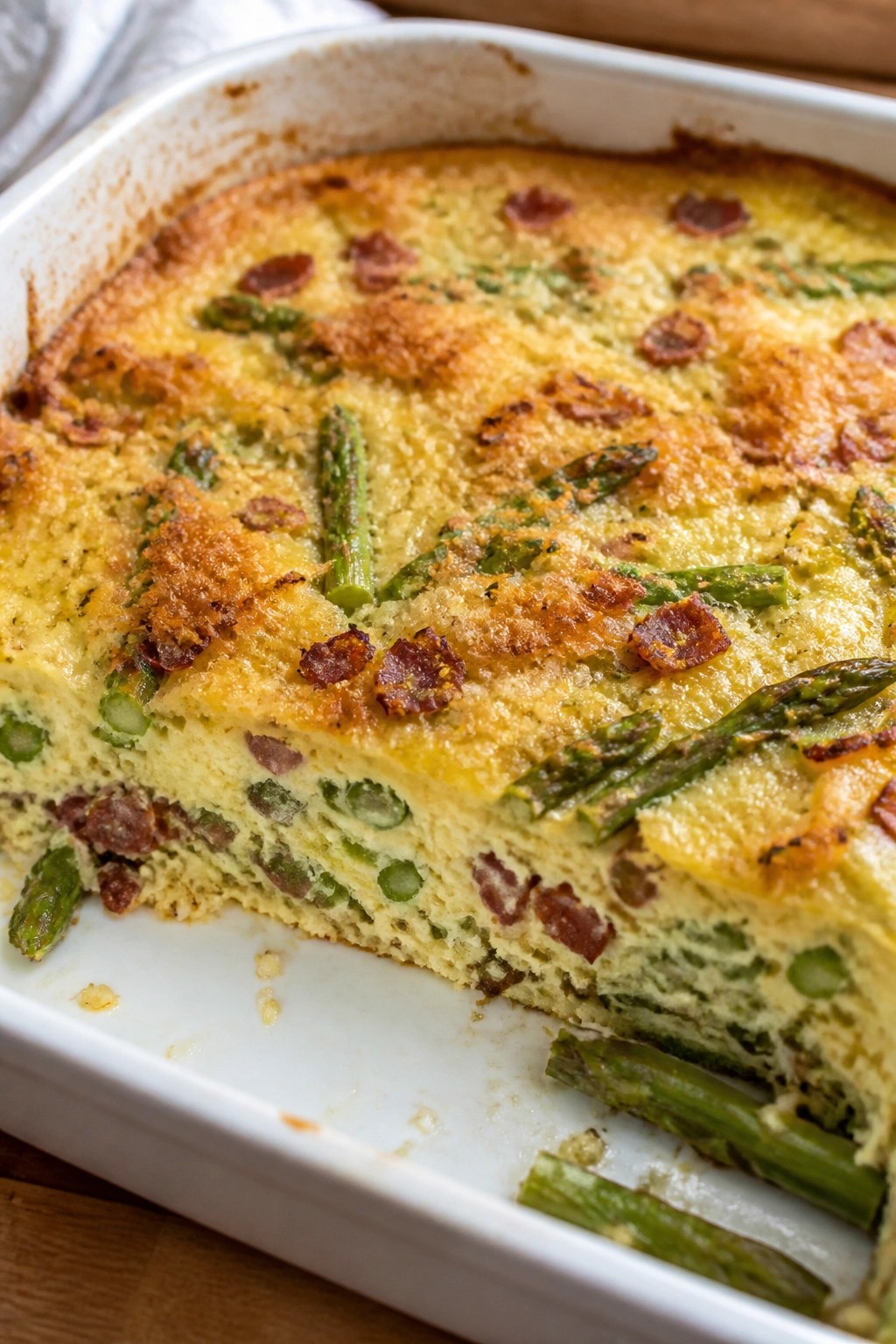 Bacon Egg Asparagus and Parmesan Casserole