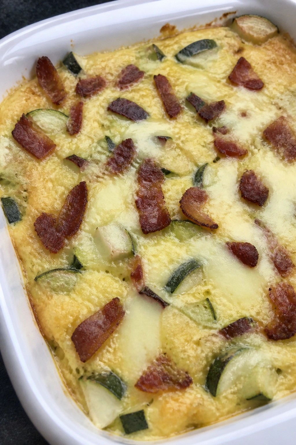 Bacon Egg Zucchini and Ricotta Casserole