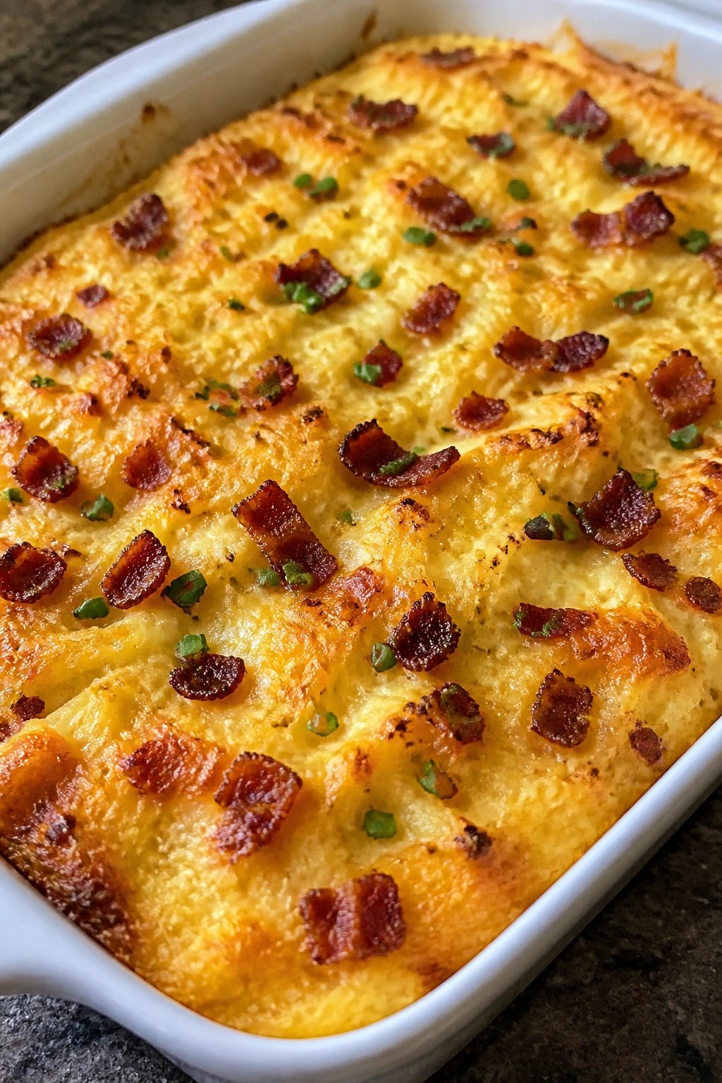 Cheesy Bacon Egg Hash Brown Casserole