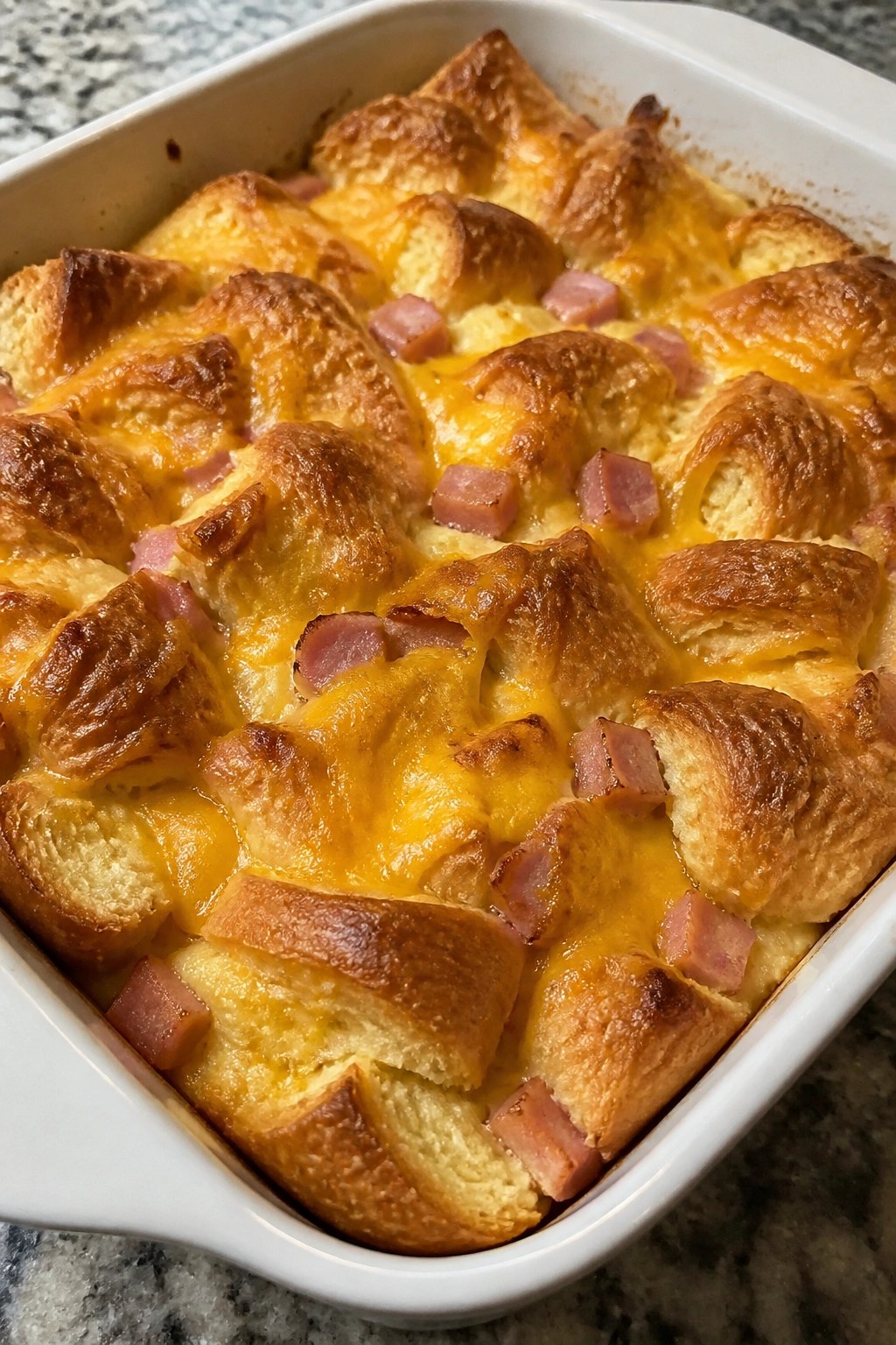 Ham and Cheese Croissant Breakfast Casserole