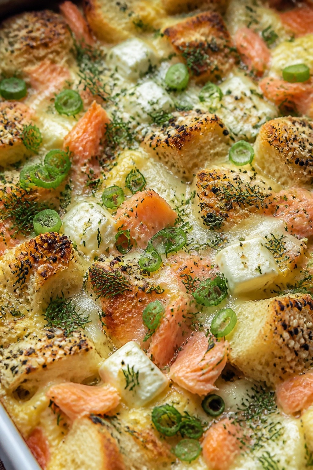 Smoked Salmon Everything Bagel Breakfast Casserole