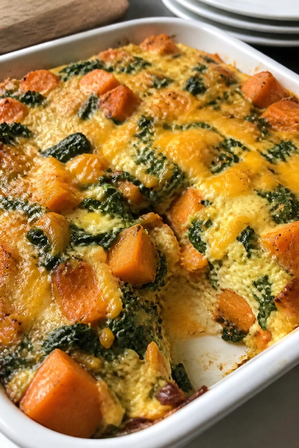 Sweet Potato Kale Breakfast Casserole