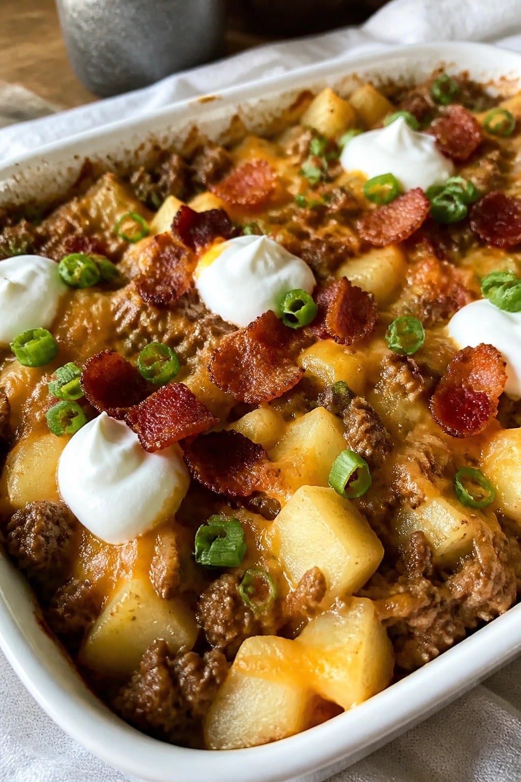 Loaded Baked Potato Beef Casserole