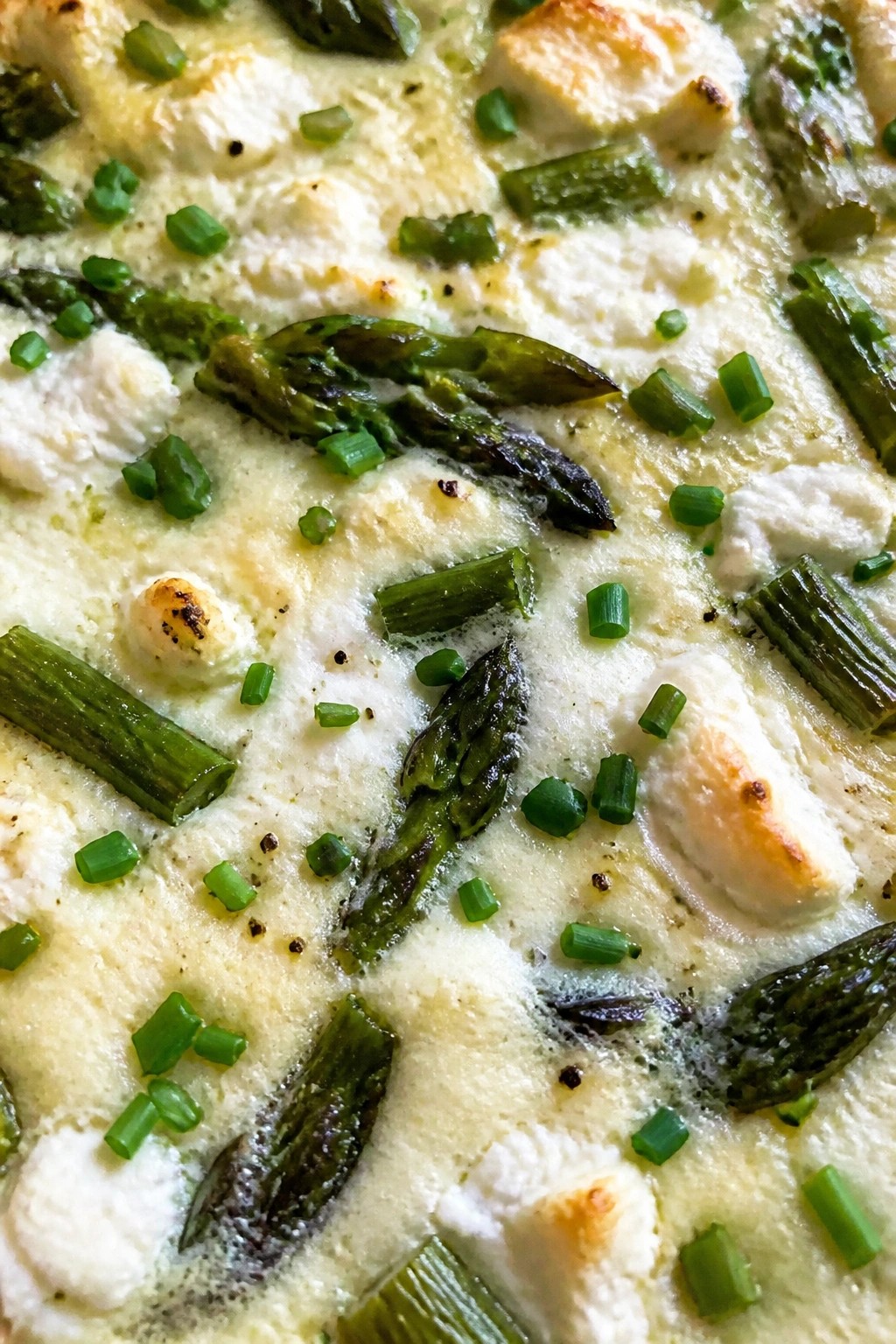 Asparagus Goat Cheese Egg White Casserole
