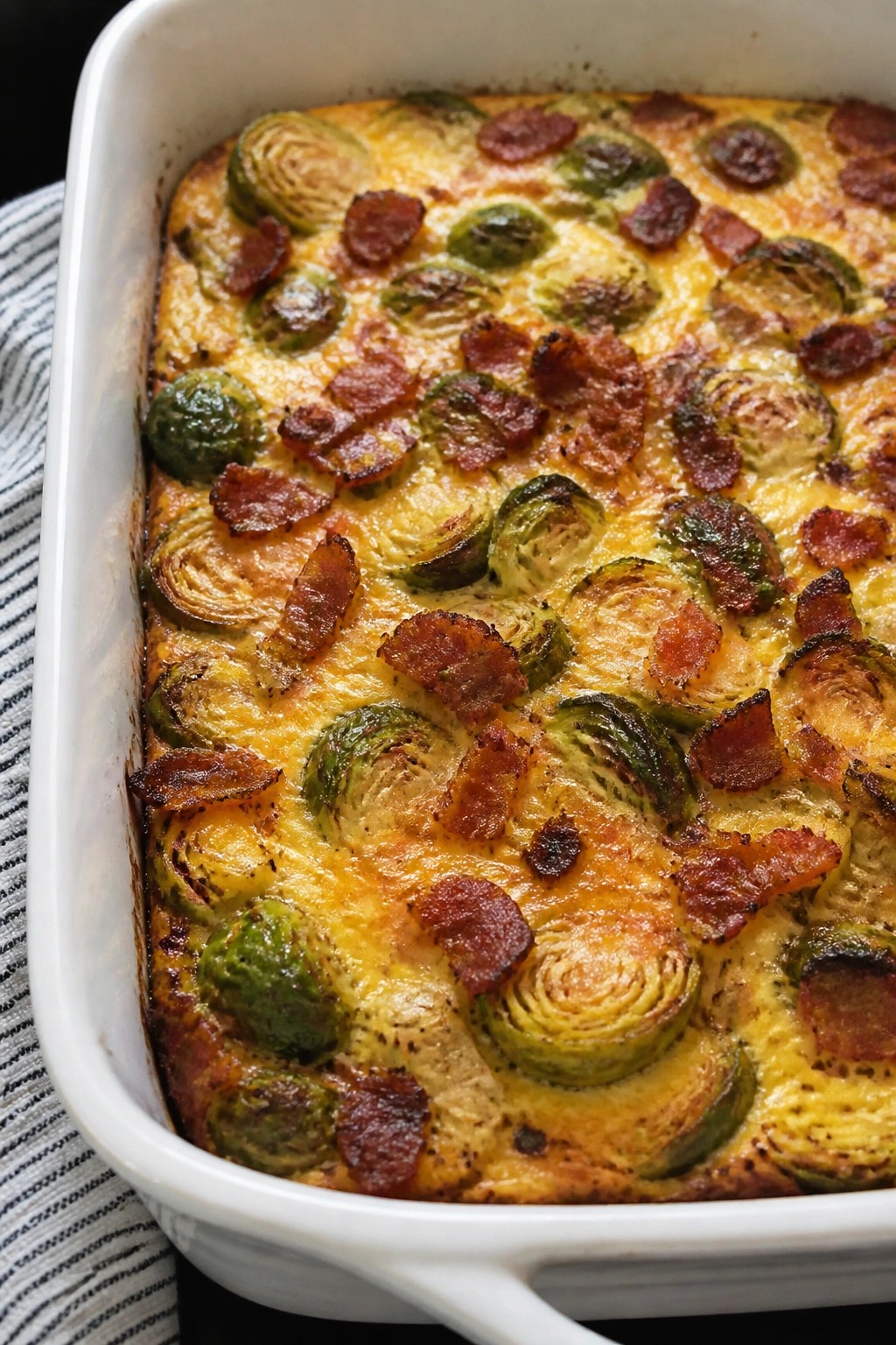 Bacon Brussels Sprouts Egg Casserole