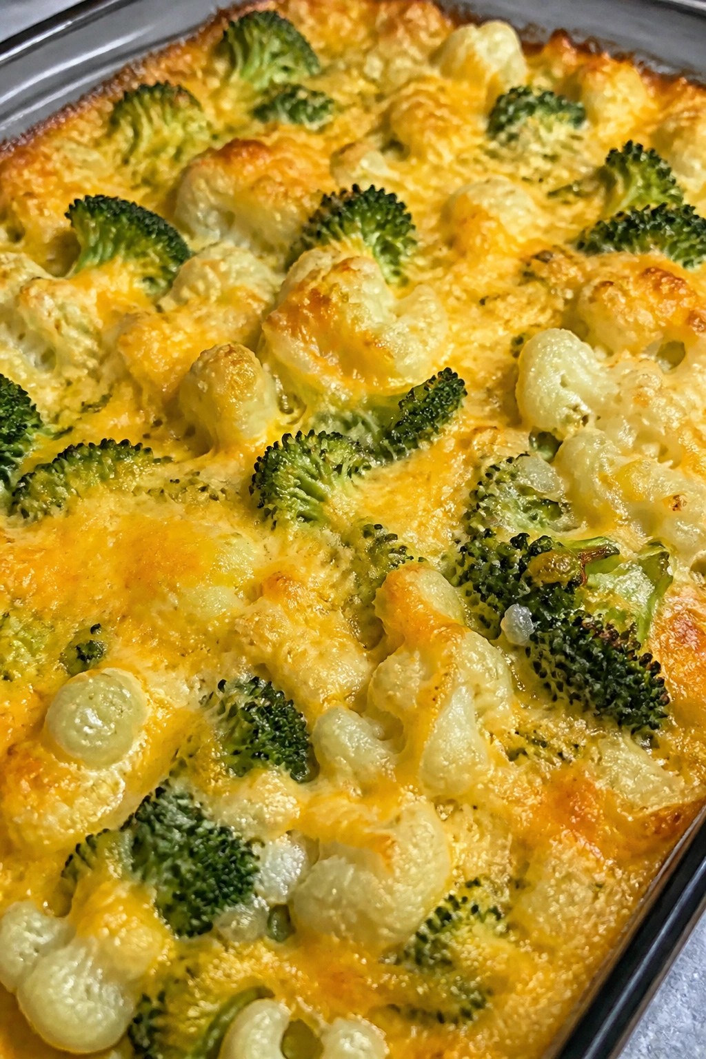 Broccoli Cauliflower Cheddar Casserole