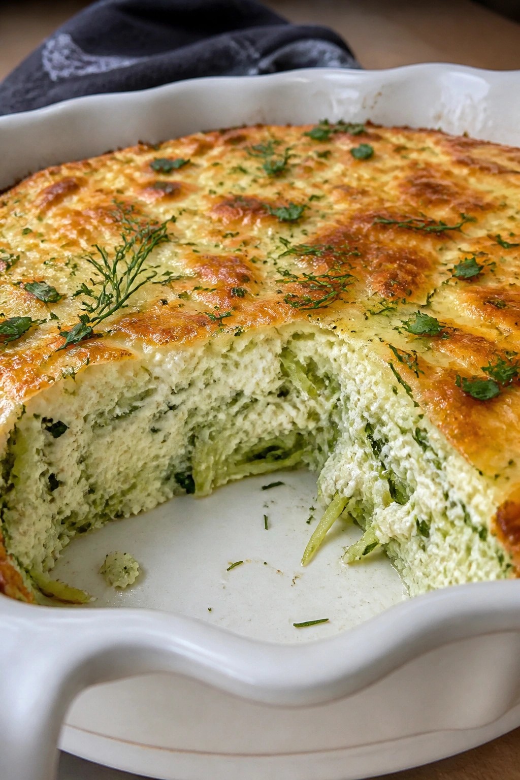 Herbed Cottage Cheese Zucchini Casserole