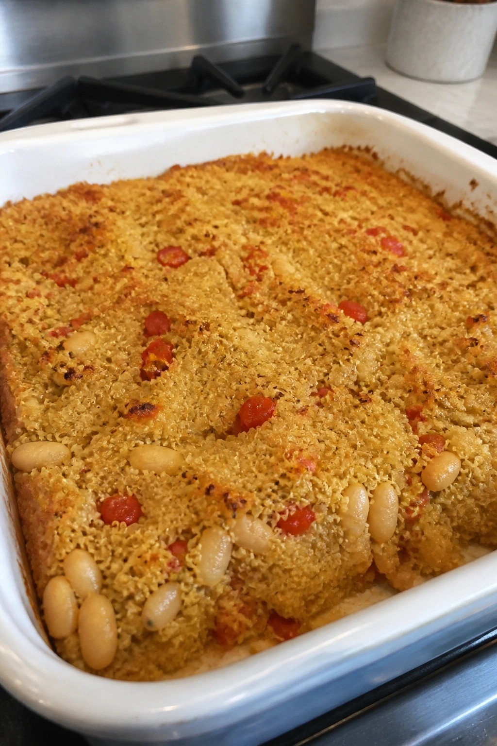 Quinoa Red Pepper White Bean Casserole