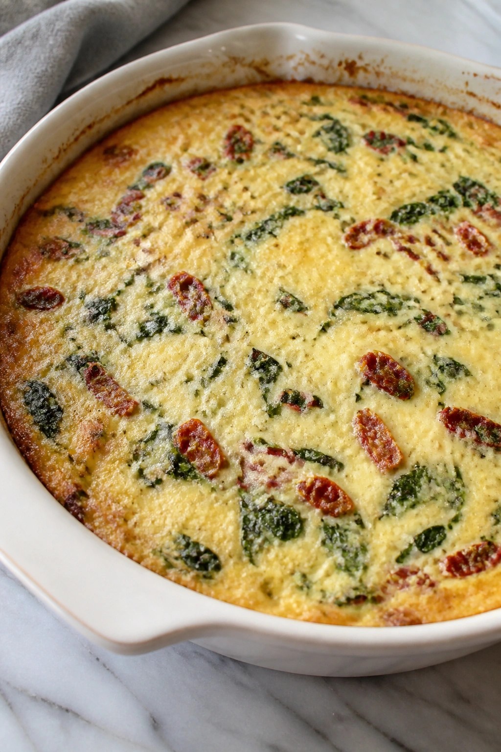 Ricotta Spinach Sun-Dried Tomato Casserole