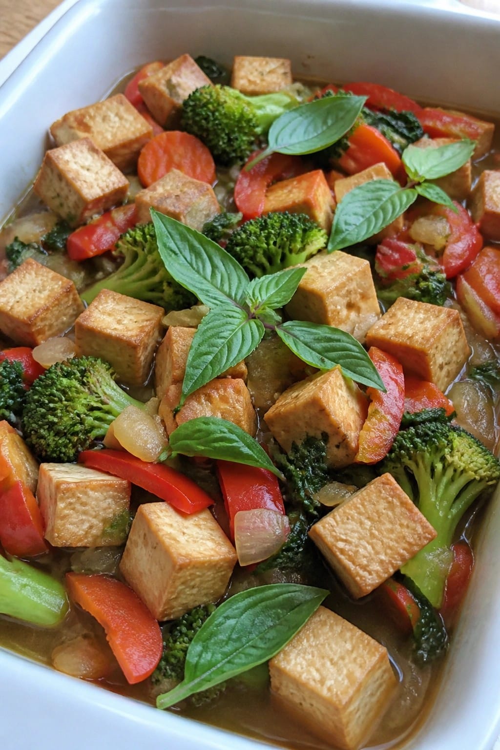 Thai Basil Tofu Vegetable Casserole