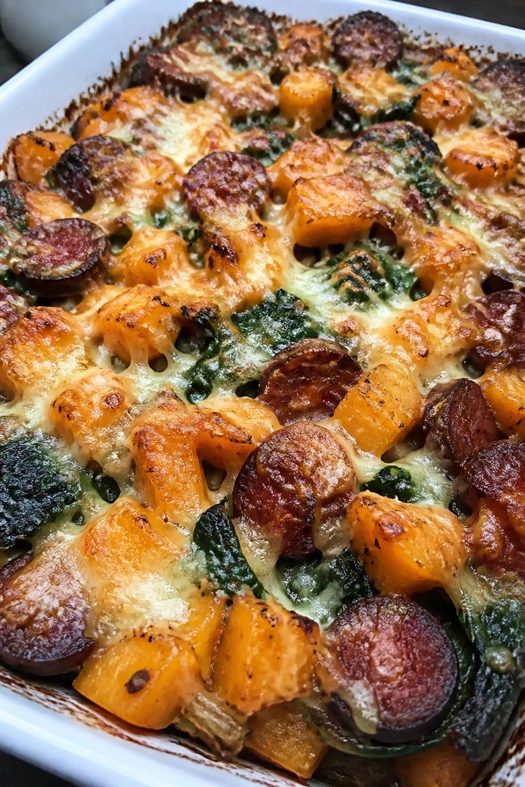 Chorizo and Butternut Squash Casserole with Manchego
