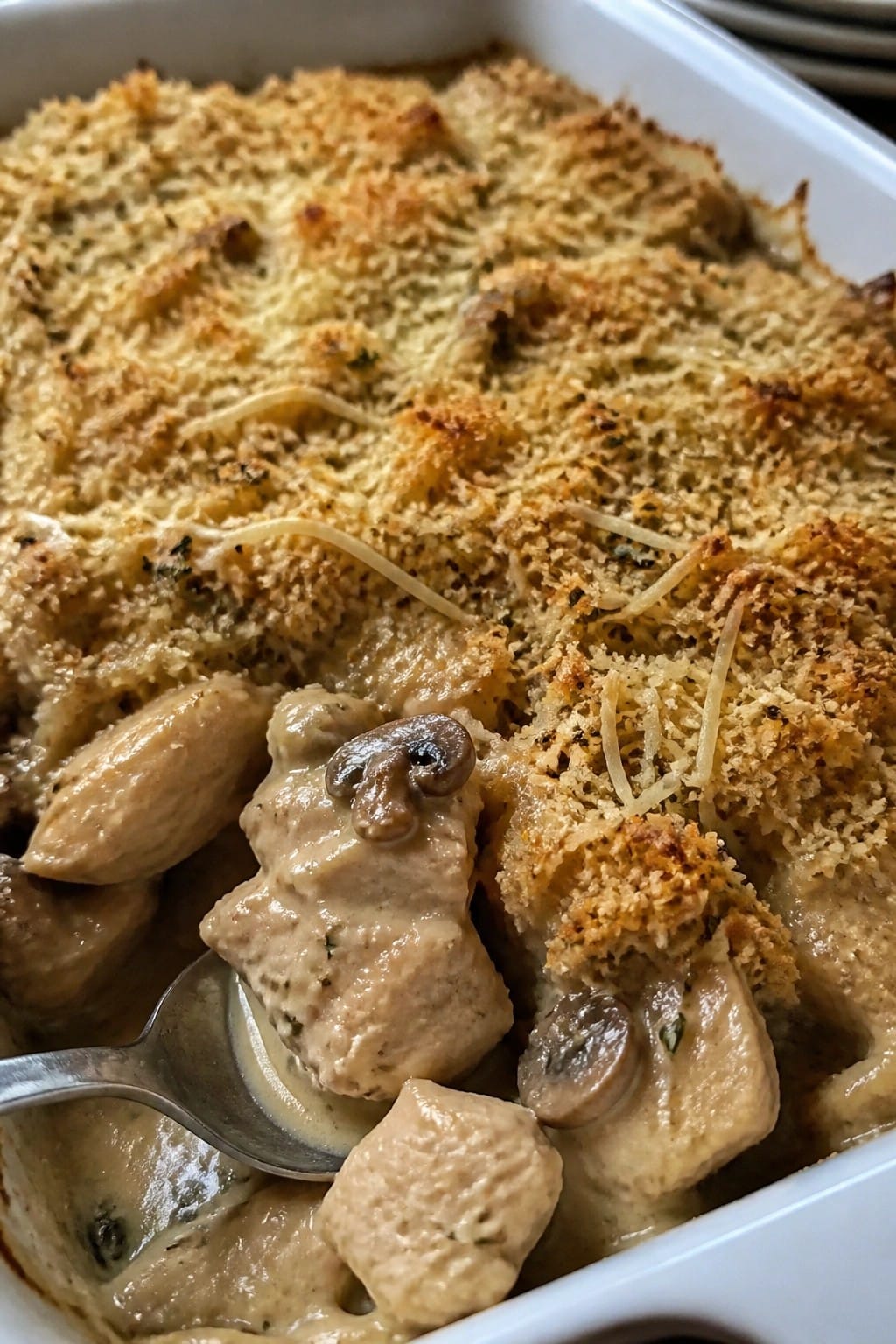 Creamy Chicken and Wild Mushroom Casserole with Thyme
