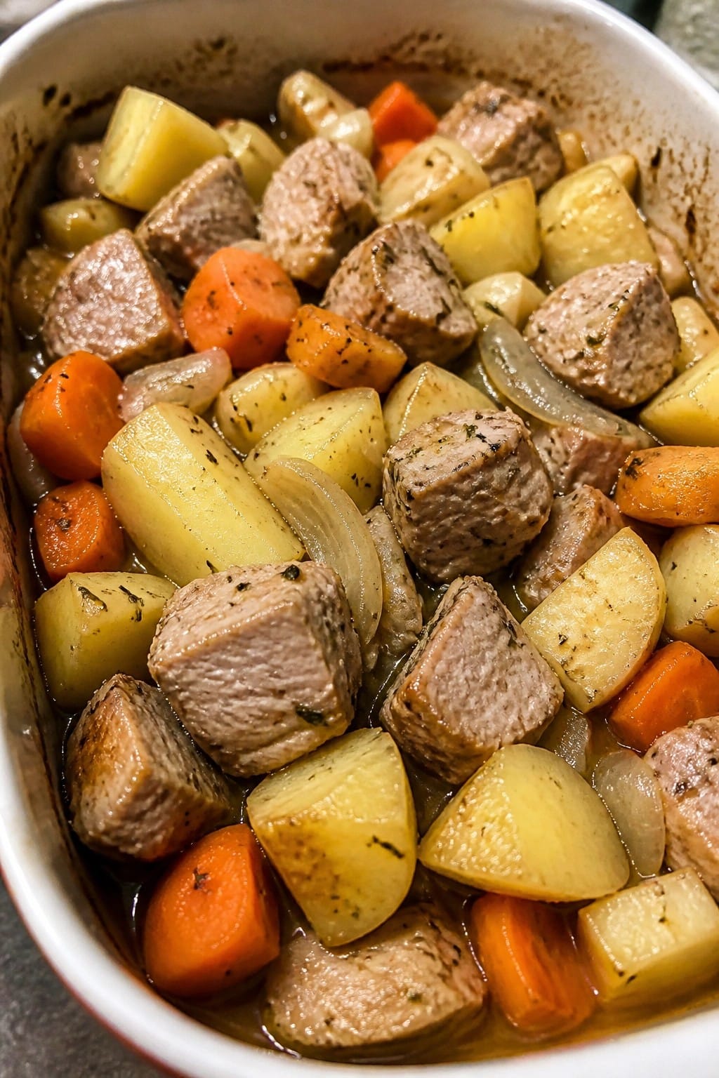 Pork Tenderloin and Root Vegetable Casserole with Rosemary