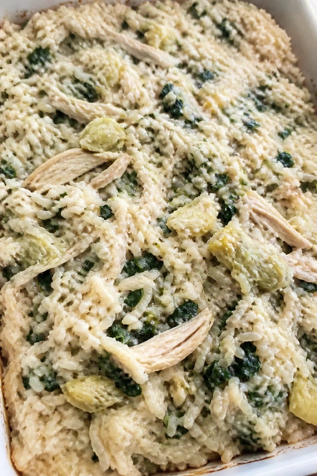 Spinach Artichoke Chicken Rice Bake