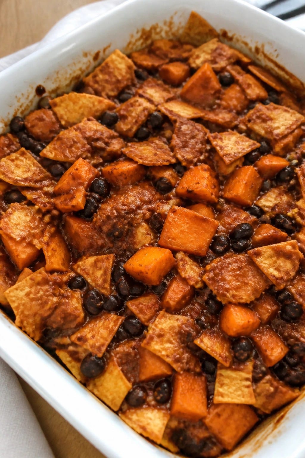 Sweet Potato Black Bean Enchilada Casserole