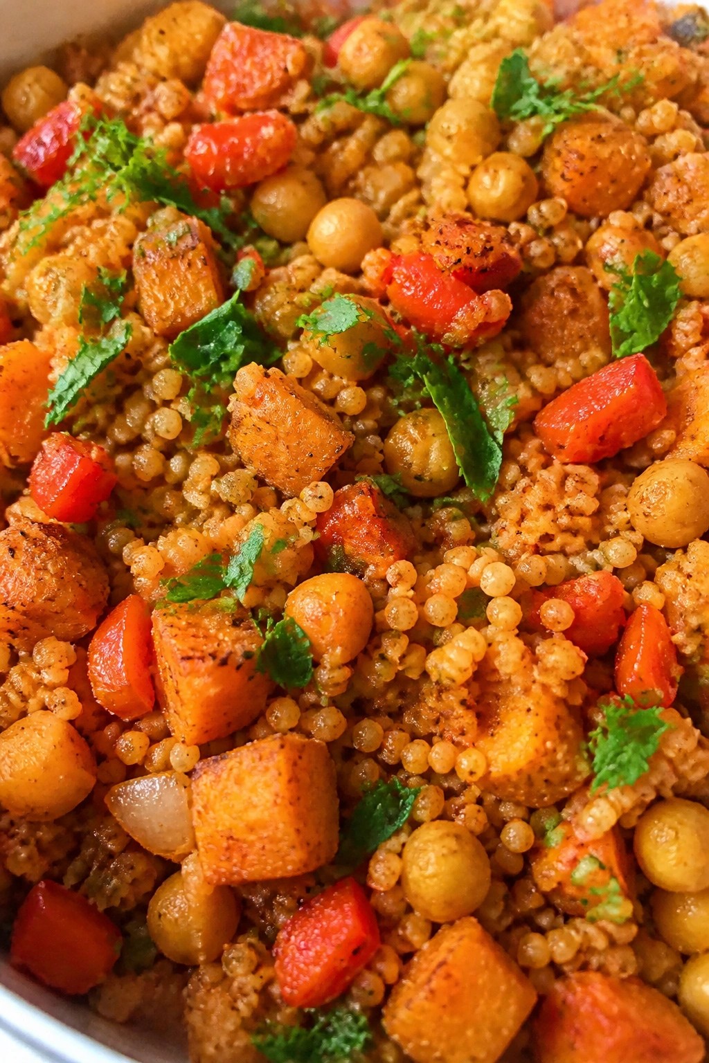 Moroccan Spiced Sweet Potato Couscous Casserole