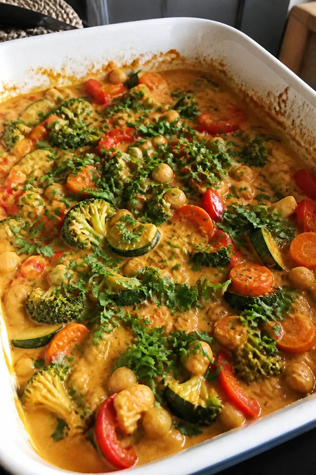 Thai Coconut Vegetable Chickpea Casserole