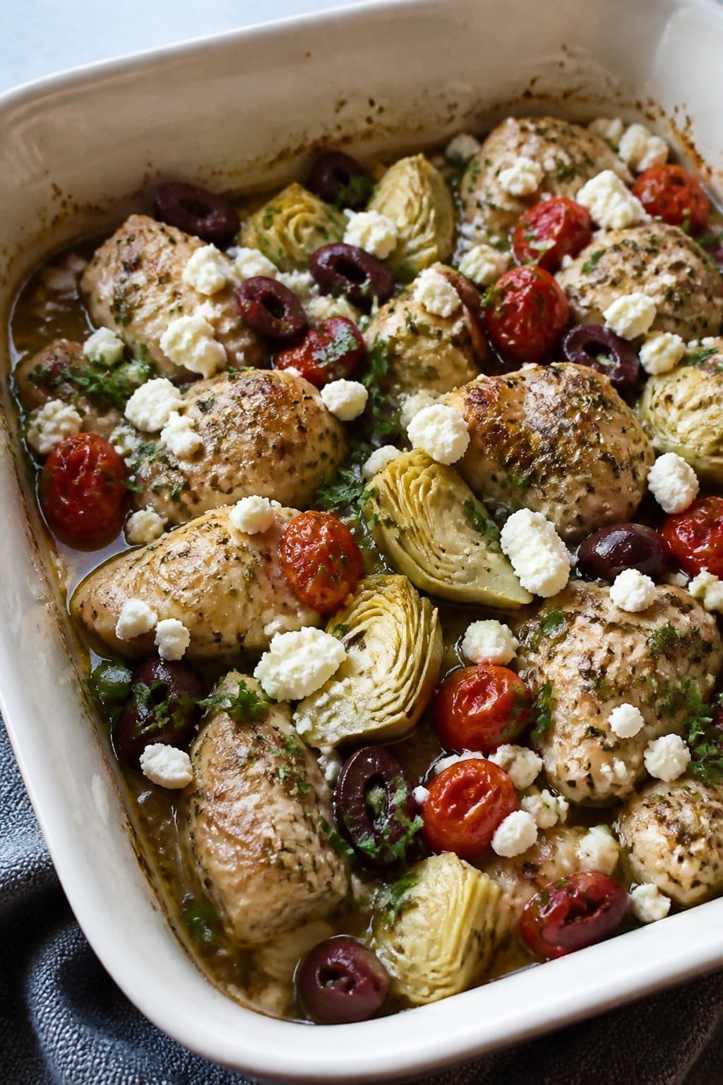 Artichoke Olive Mediterranean Chicken Casserole