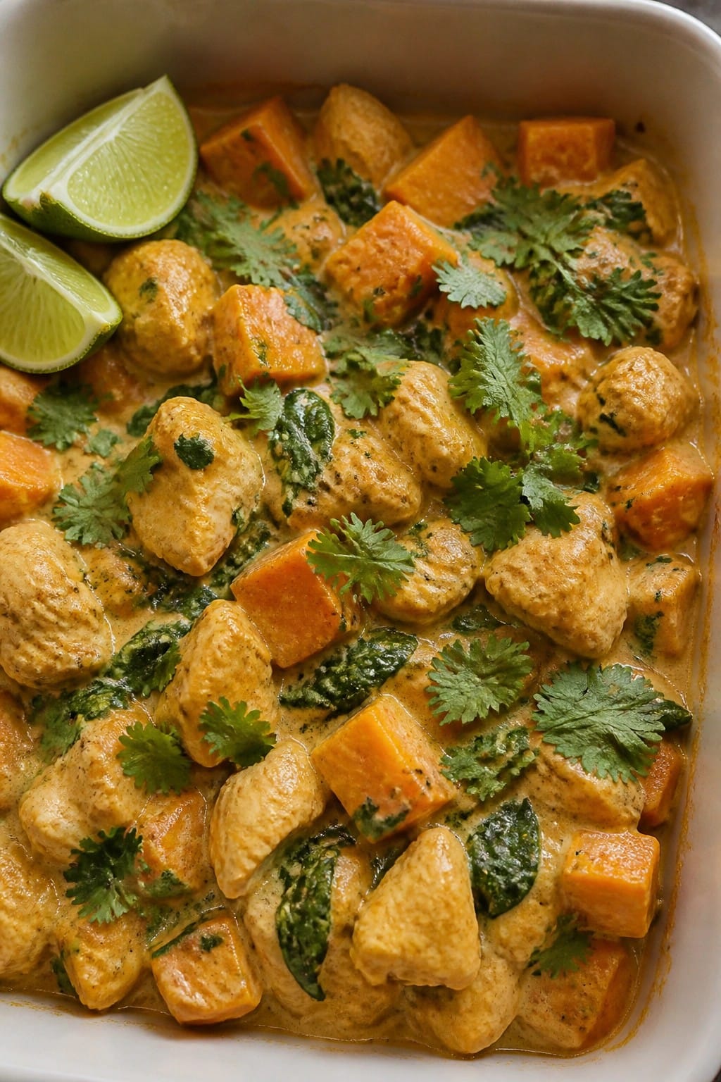 Coconut Curry Chicken Sweet Potato Casserole