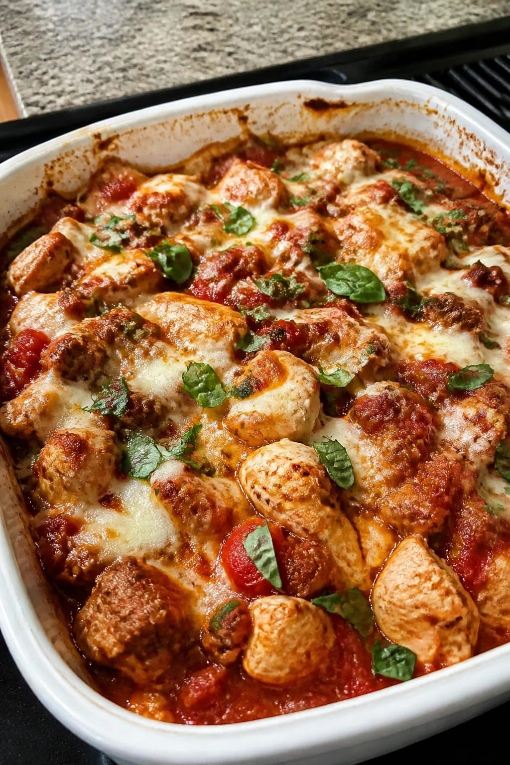 Italian Sausage Chicken Tomato Basil Casserole