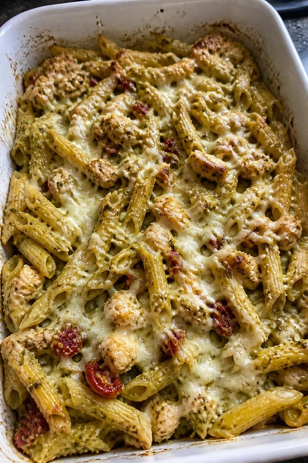 Pesto Chicken and Sun-Dried Tomato Casserole