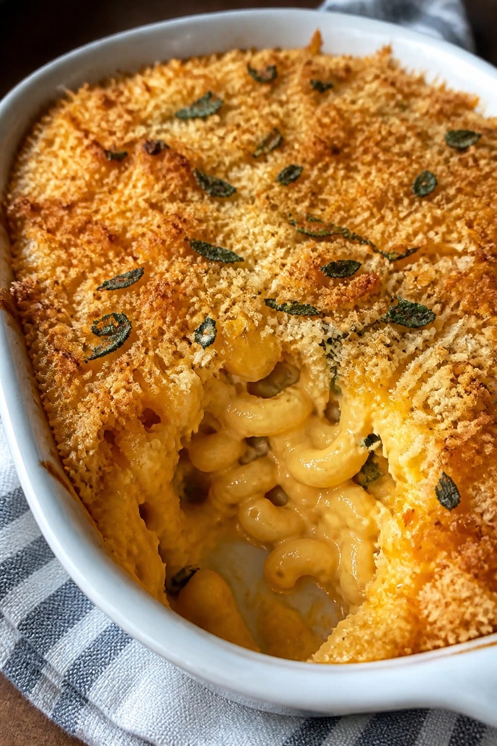 Pumpkin Sage Macaroni and Cheese Bake
