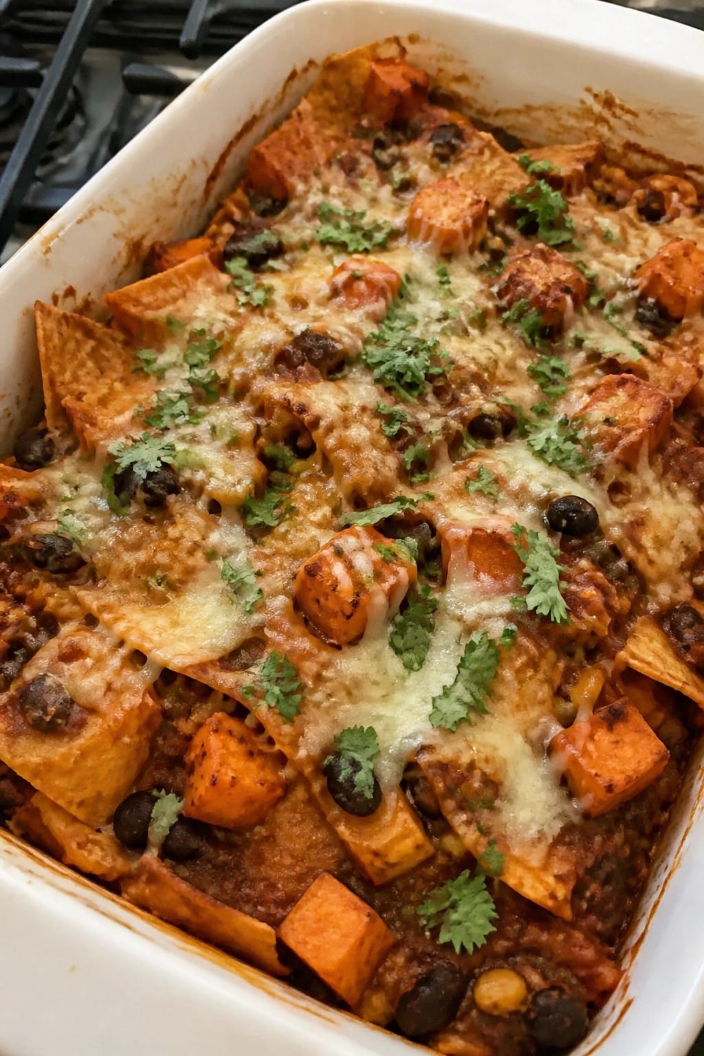 Sweet Potato Black Bean Enchilada Casserole