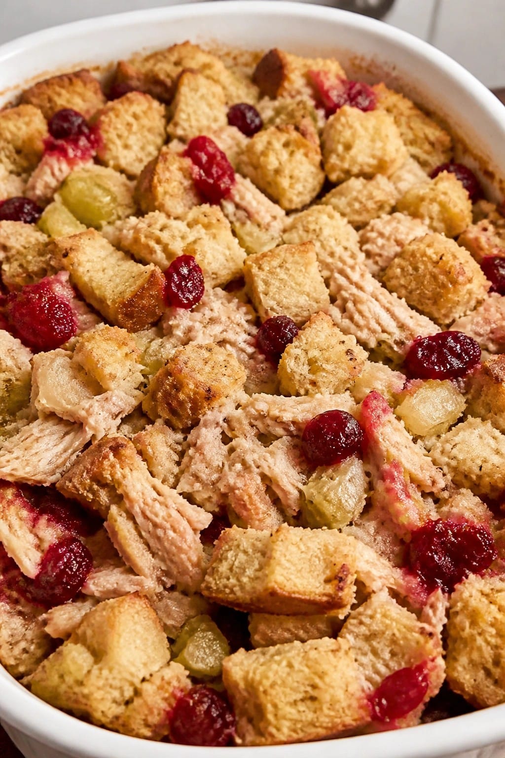 Turkey Cranberry Stuffing Casserole