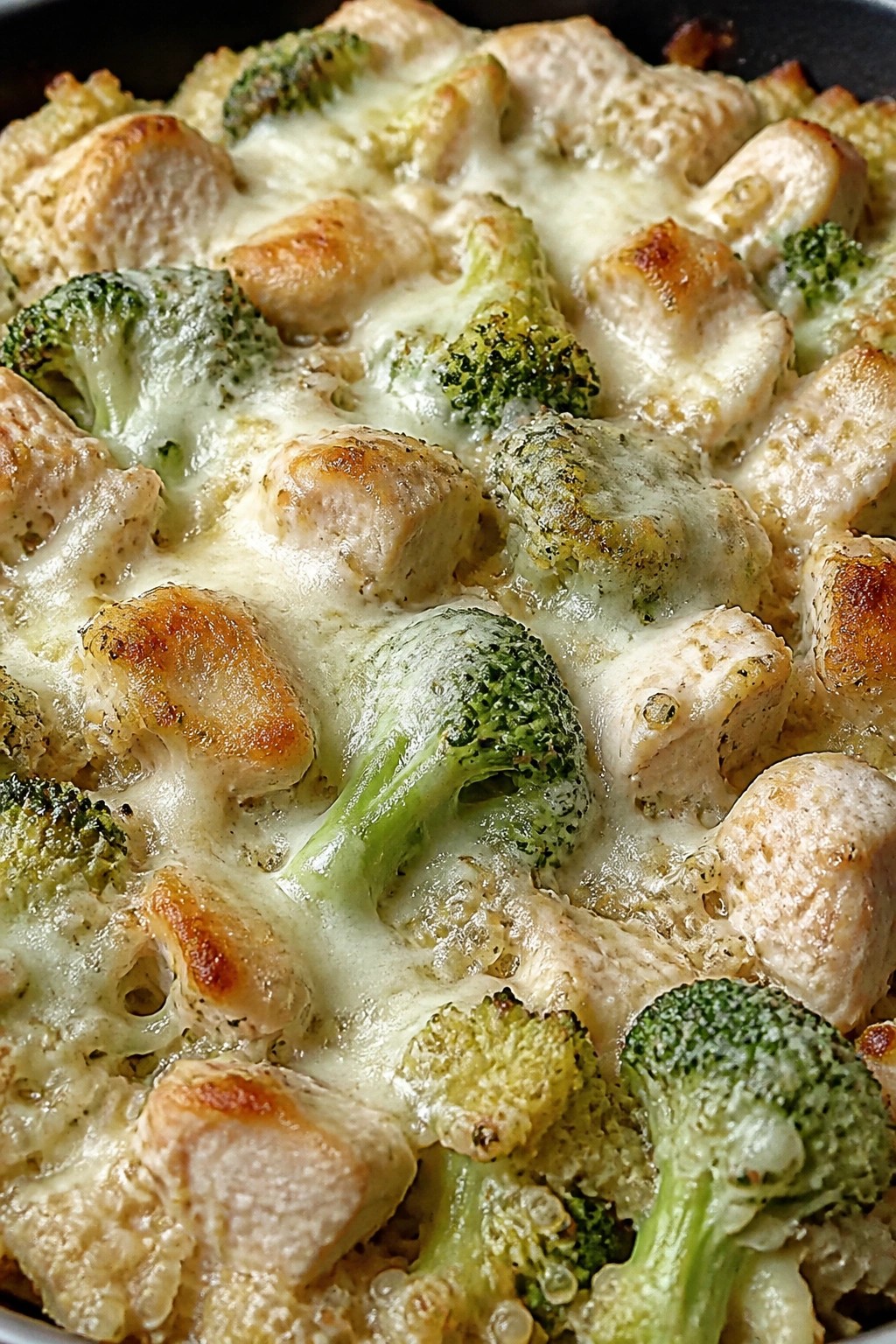 Chicken Broccoli Quinoa Casserole with Greek Yogurt Sauce