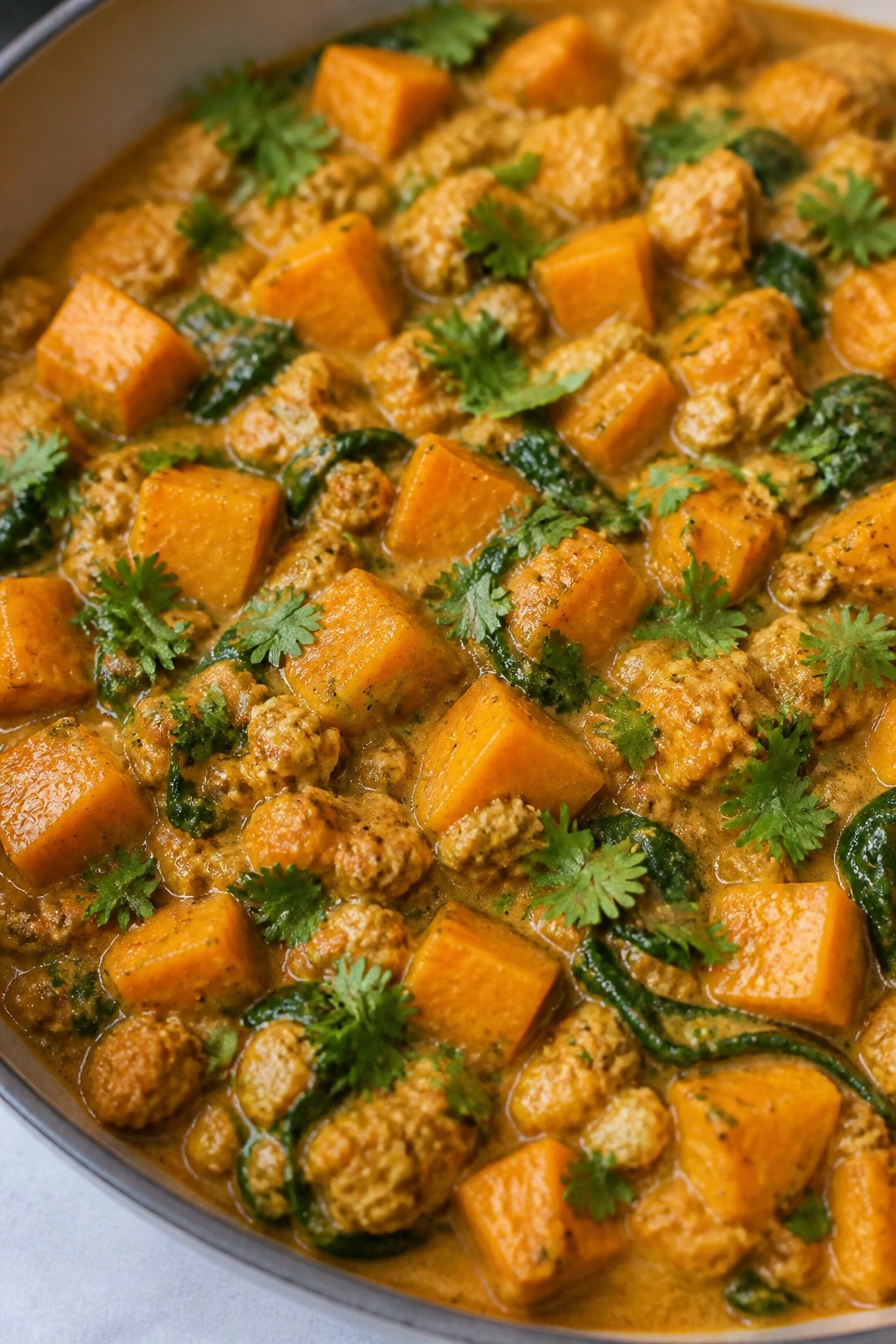 Sweet Potato and Turkey Curry Casserole