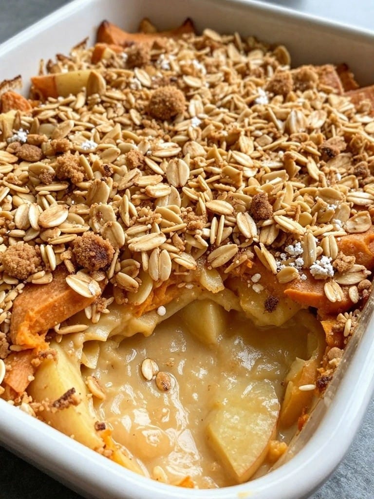 Cinnamon Apple Streusel Sweet Potato Casserole