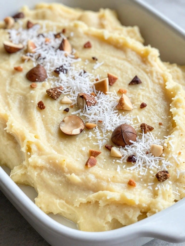 Coconut Macadamia Nut Sweet Potato Casserole