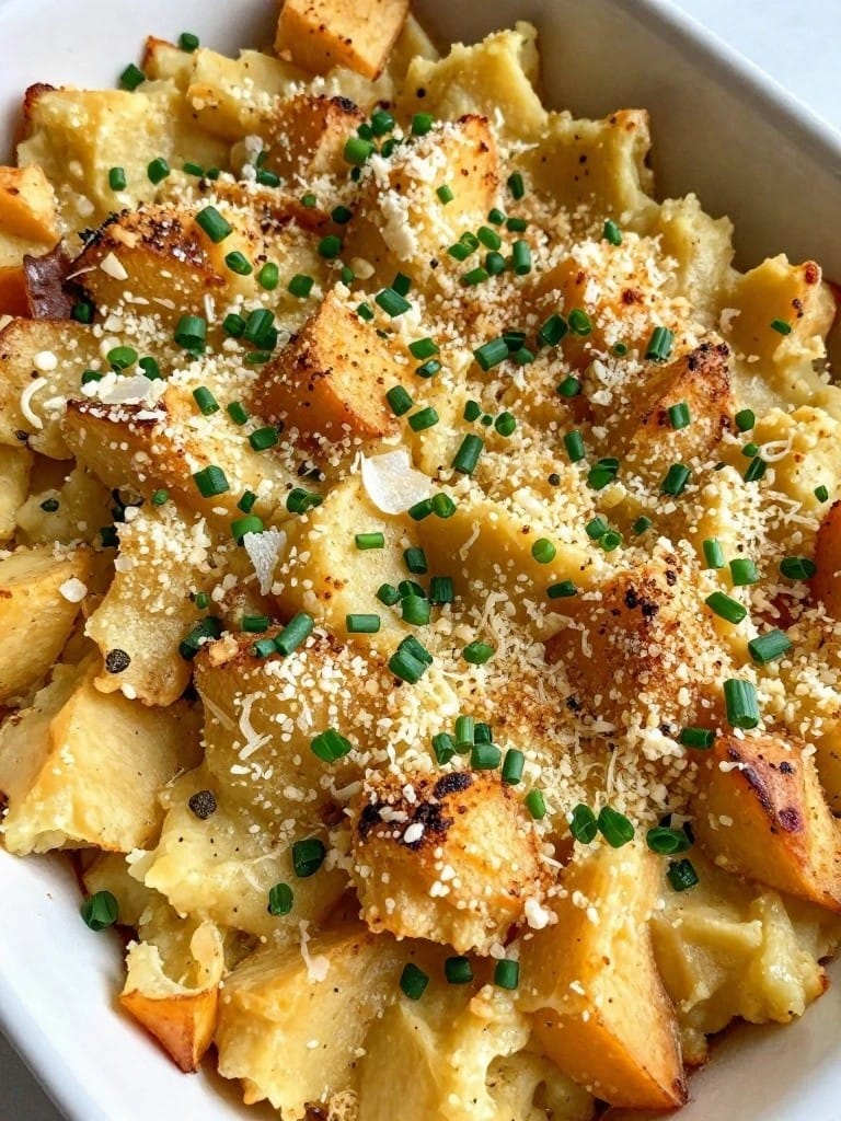 Truffle Parmesan Chive Sweet Potato Casserole