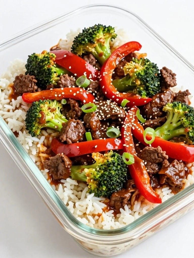 Teriyaki Beef and Vegetable Rice Casserole